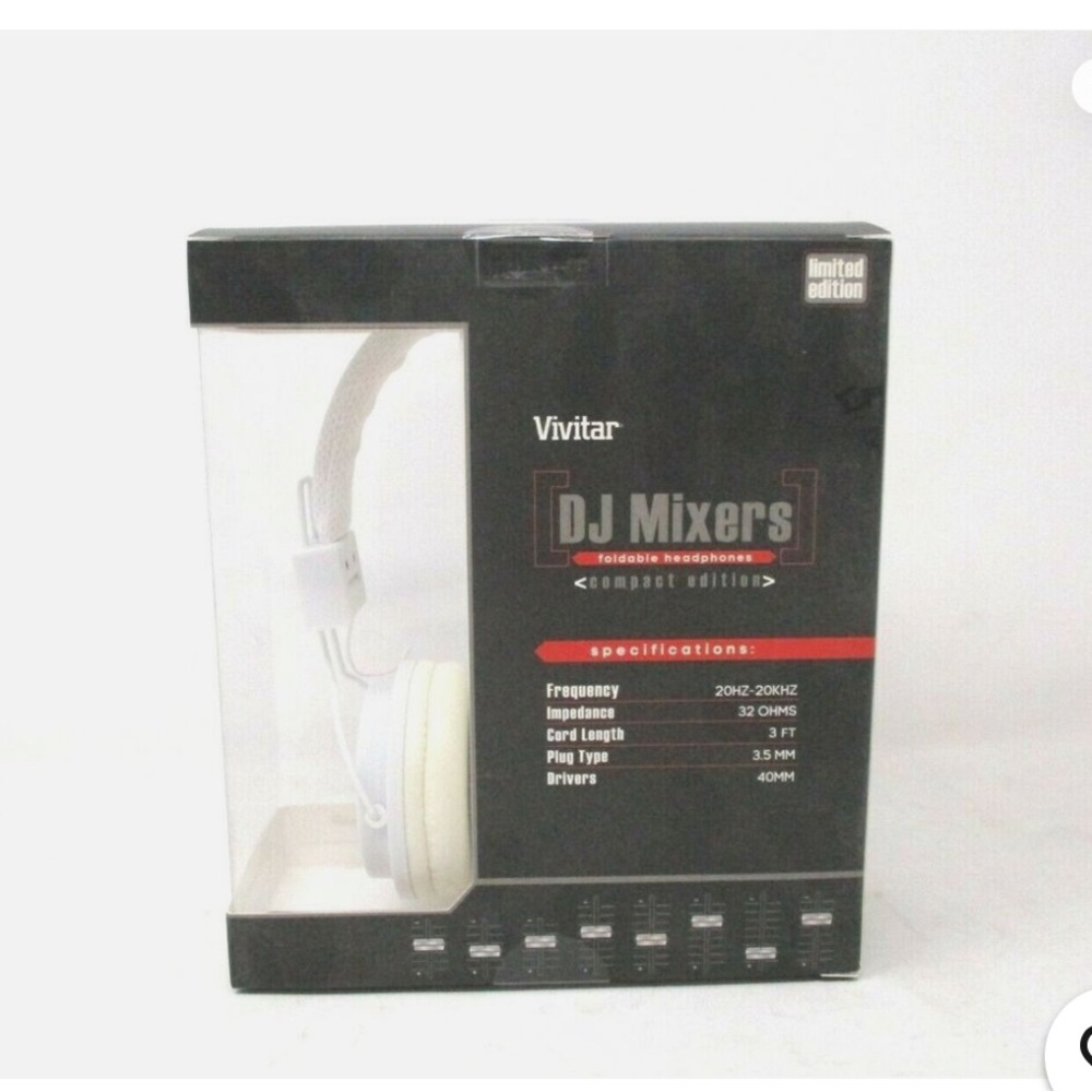 Vivitar VIV-1051 White Folding Headphones